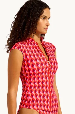 Women Seafolly Sorrento Cap Sleeve Suntop