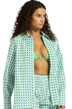 Women Seafolly Sorrento Oversized Button Up Shirt