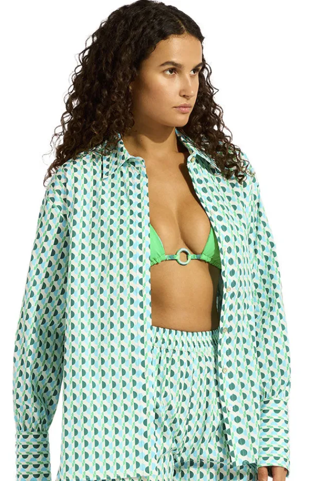 Women Seafolly Sorrento Oversized Button Up Shirt