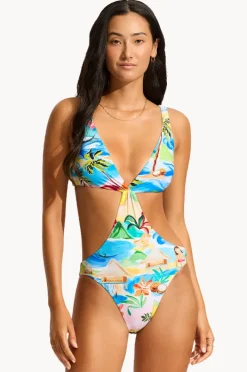 Women Seafolly South Pacific Cut Out One Piece