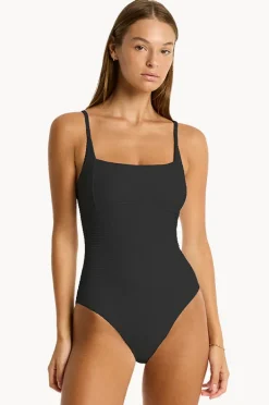 Women Sea Level Spinnaker Square Neck One Piece