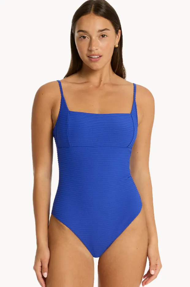 Women Sea Level Spinnaker Square Neck One Piece