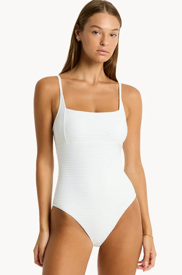 Women Sea Level Spinnaker Square Neck One Piece