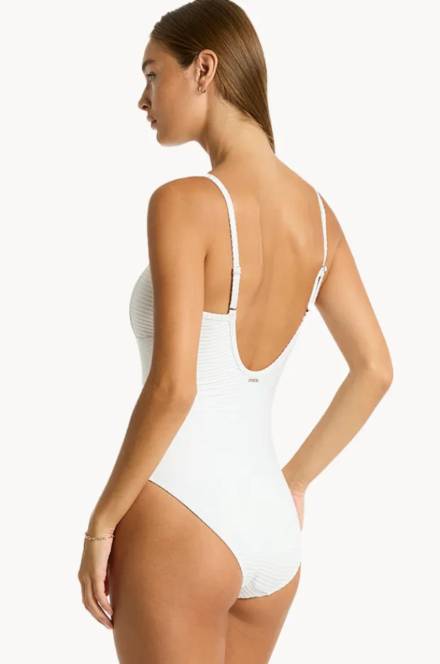 Women Sea Level Spinnaker Square Neck One Piece