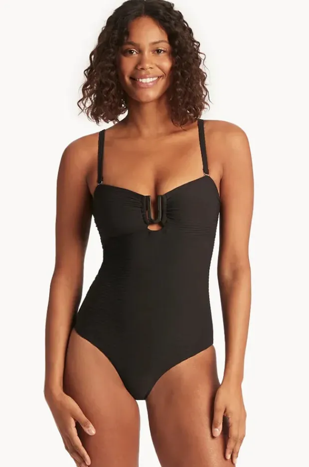 Women Sea Level Spinnaker U Bar Bandeau One Piece