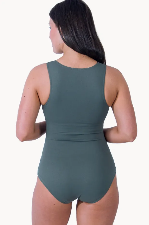 Women Base Swim Sports F/G Cup Zip Through One Piece