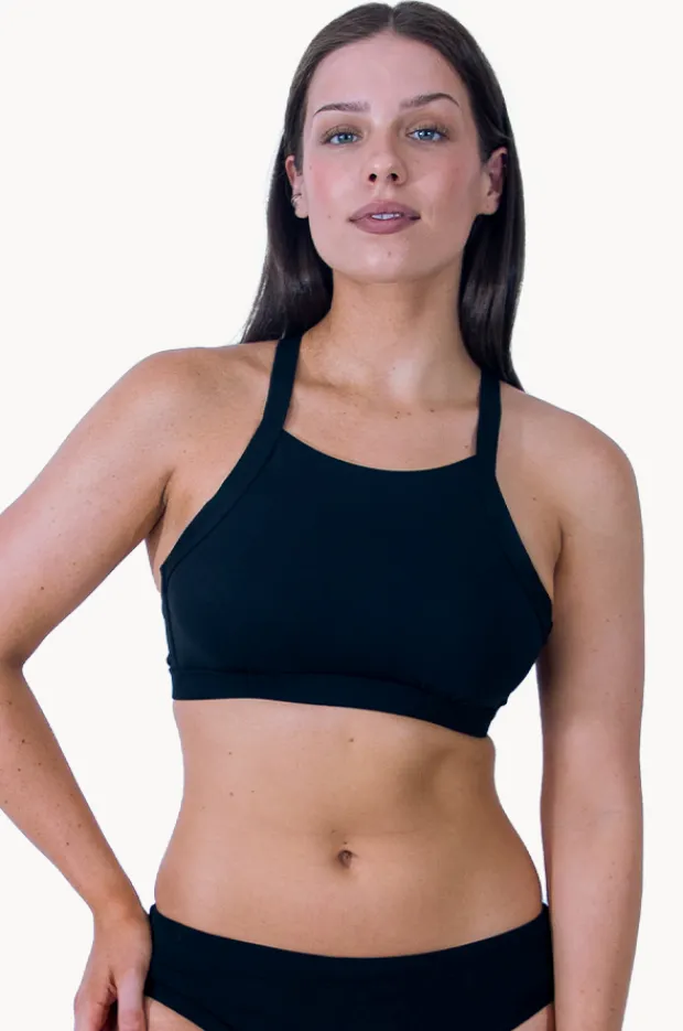 Women Base Swim Sports High Neck Crop