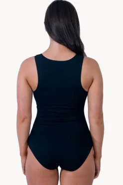Women Base Swim Sports Zip Through One Piece