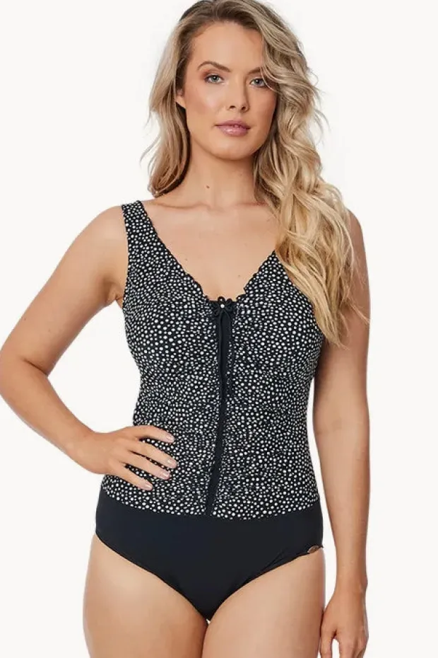 Women Sunflair Spot D Cup Ruffle One Piece