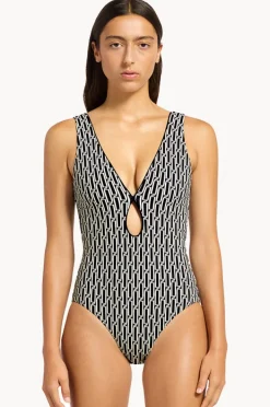 Women Jets Spring Geo Plunge One Piece
