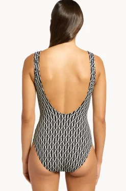 Women Jets Spring Geo Plunge One Piece
