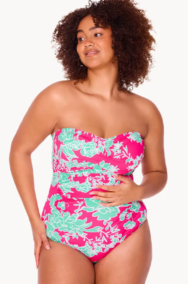Women Genevieve Fields Twist Bandeau One Piece