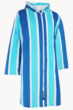 Women Back Beach Co Stripe Hooded Towelling Robe S/M
