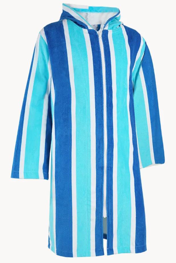 Women Back Beach Co Stripe Hooded Towelling Robe S/M