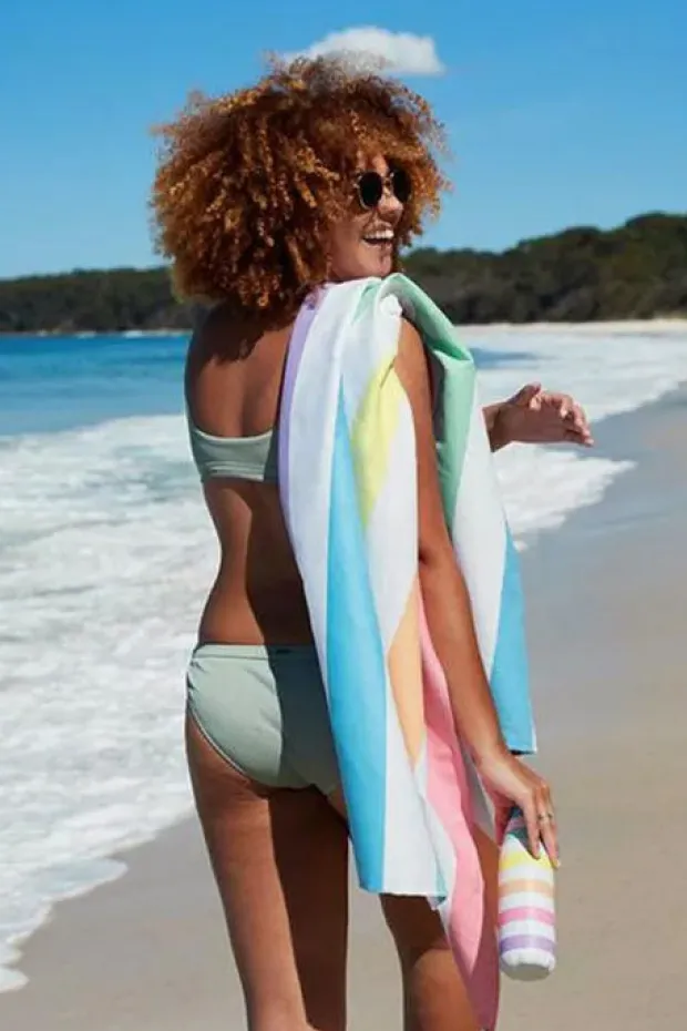 Women Dock And Bay Stripe Summer Microfibre Towel