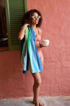 Women Dock And Bay Stripe Summer Microfibre Towel