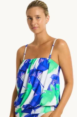 Women Sea Level Sublime Blouson Bandeau Tankini Separate