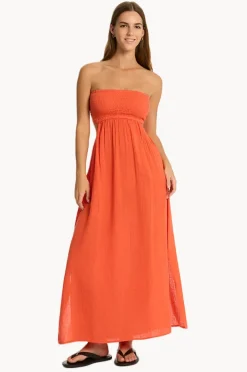 Women Sea Level Sunset Bandeau Dress