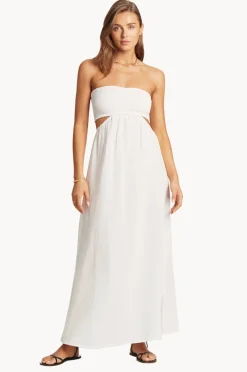 Women Sea Level Sunset Bandeau Dress
