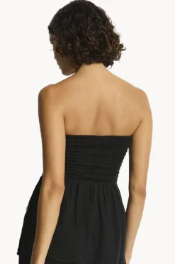 Women Sea Level Sunset Shirred Bandeau Top