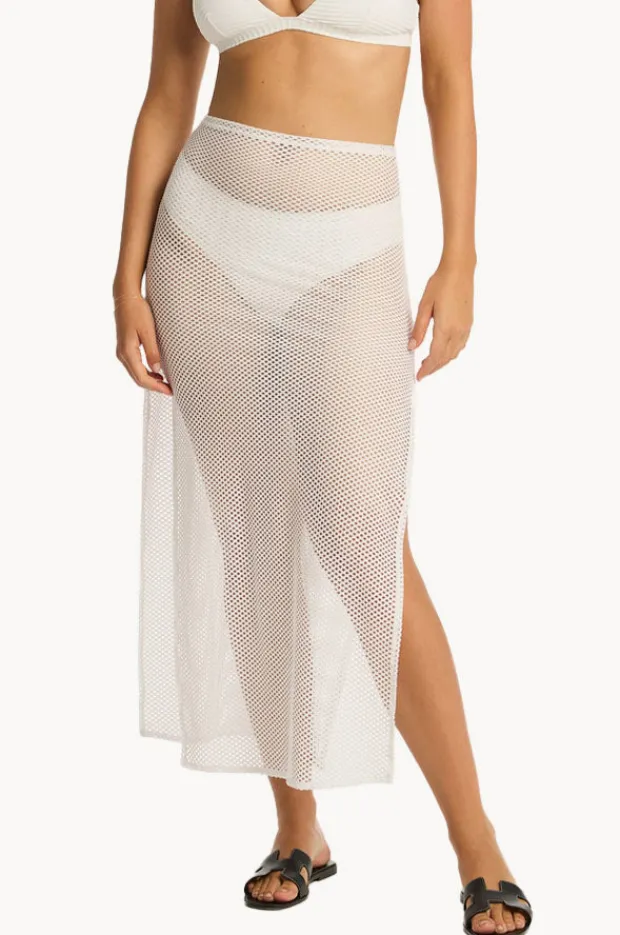 Women Sea Level Surf Mesh Long Skirt