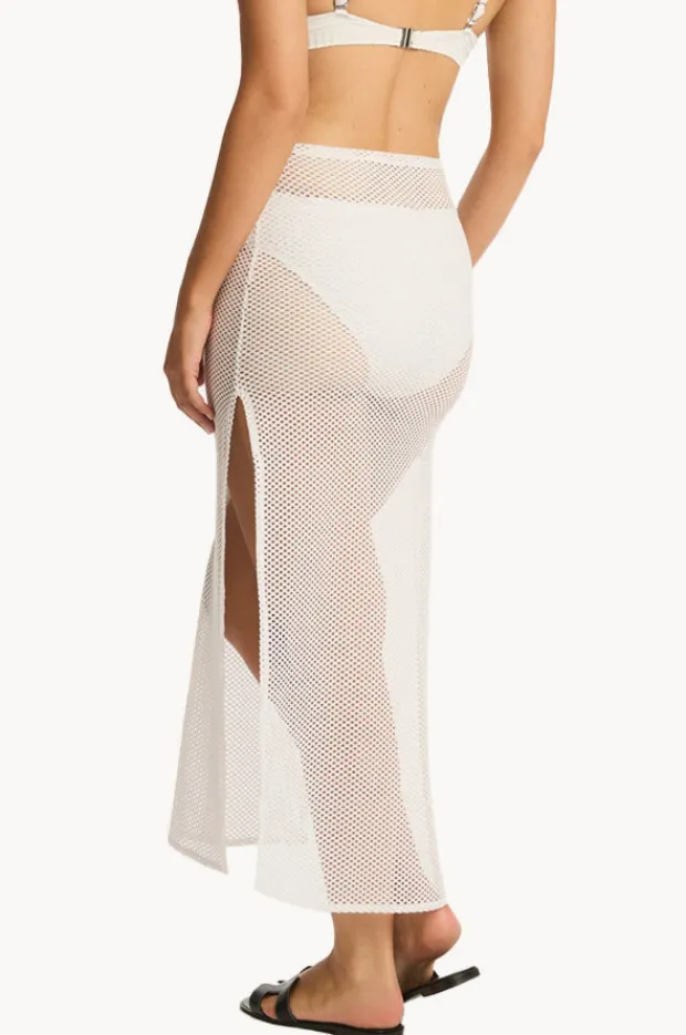 Women Sea Level Surf Mesh Long Skirt