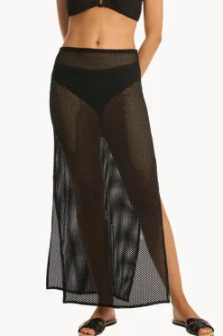 Women Sea Level Surf Mesh Long Skirt