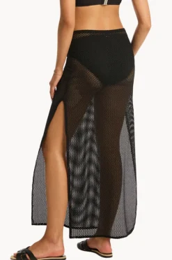 Women Sea Level Surf Mesh Long Skirt