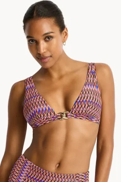 Women Sea Level Tessera Chain Link Longline Tri