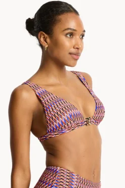 Women Sea Level Tessera Chain Link Longline Tri