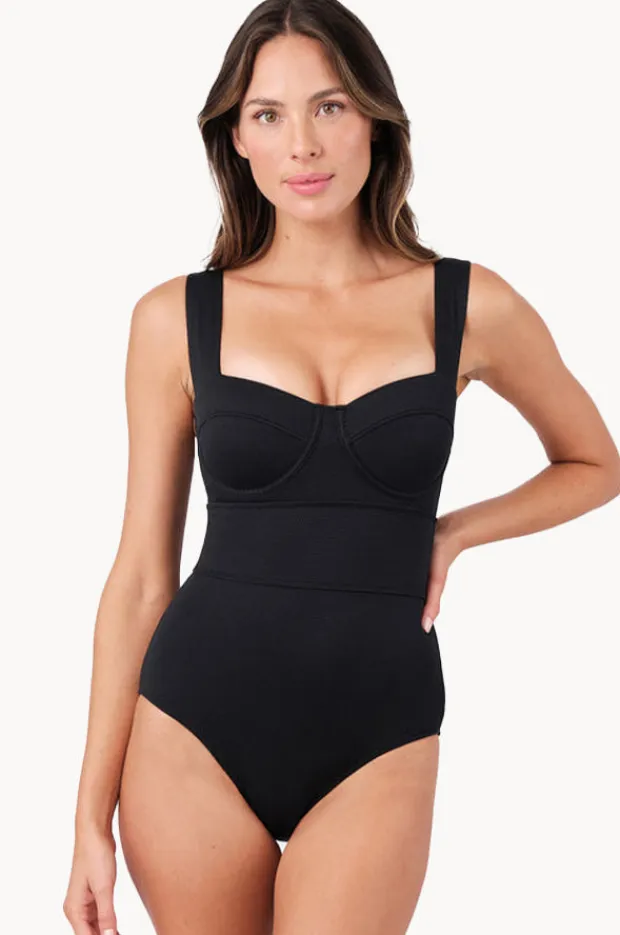 Women Une Piece Texture Bustier Balconette One Piece