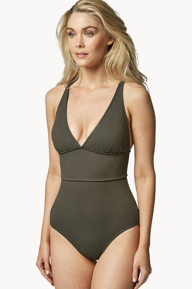 Women Une Piece Textured Classic One Piece