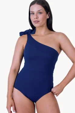 Women Une Piece Textured Classic One Shoulder One Piece