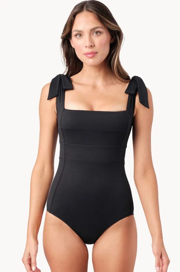 Women Une Piece Textured Classic Square Neck One Piece