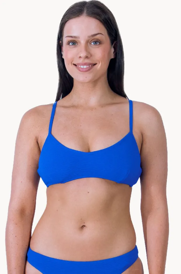 Women Base Swim Textured Tie Back Bralette