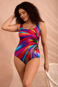 Women Longitude Tidal Swoon Panel Scoop Neck Tank One Piece