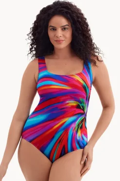 Women Longitude Tidal Swoon Panel Scoop Neck Tank One Piece