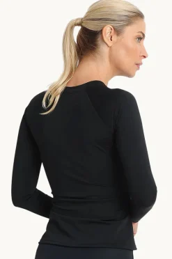 Women Poolproof Tide Long Sleeve Zip Suntop