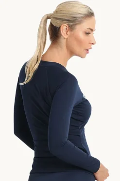 Women Poolproof Tide Long Sleeve Zip Suntop