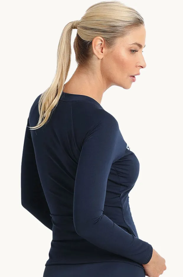 Women Poolproof Tide Long Sleeve Zip Suntop
