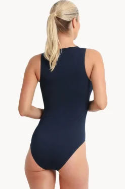 Women Poolproof Tide Sleeveless Zip One Piece