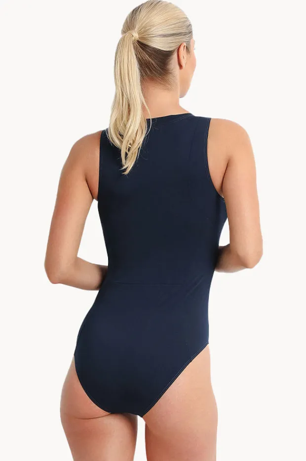 Women Poolproof Tide Sleeveless Zip One Piece