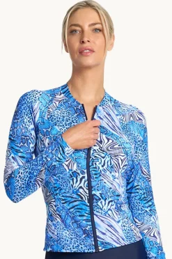 Women Jantzen Tigeress Long Sleeve Suntop