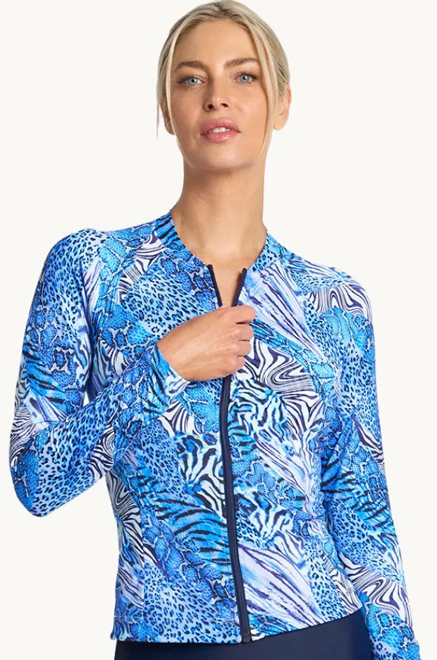 Women Jantzen Tigeress Long Sleeve Suntop