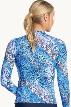 Women Jantzen Tigeress Long Sleeve Suntop
