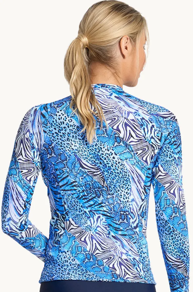Women Jantzen Tigeress Long Sleeve Suntop