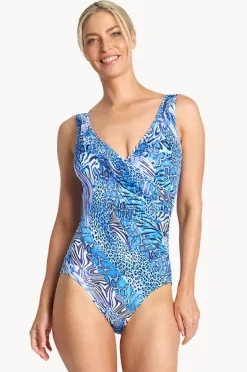 Women Jantzen Tigeress Mesh Frill One Piece
