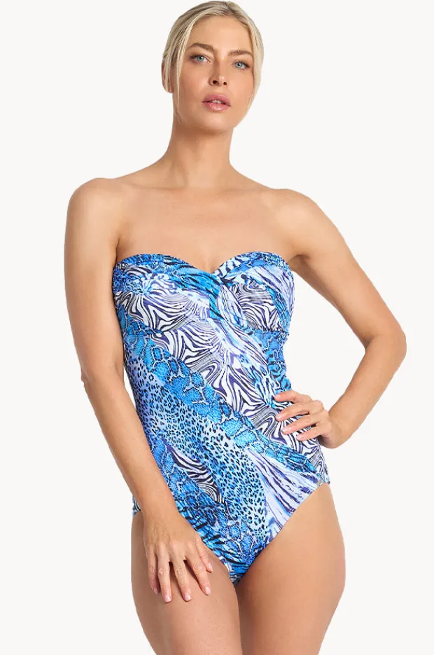 Women Jantzen Tigeress Twist Bandeau One Piece