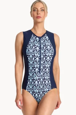 Women Jantzen Tile Active Zip One Piece