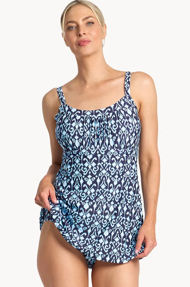 Women Jantzen Tile Empire Swim Dress